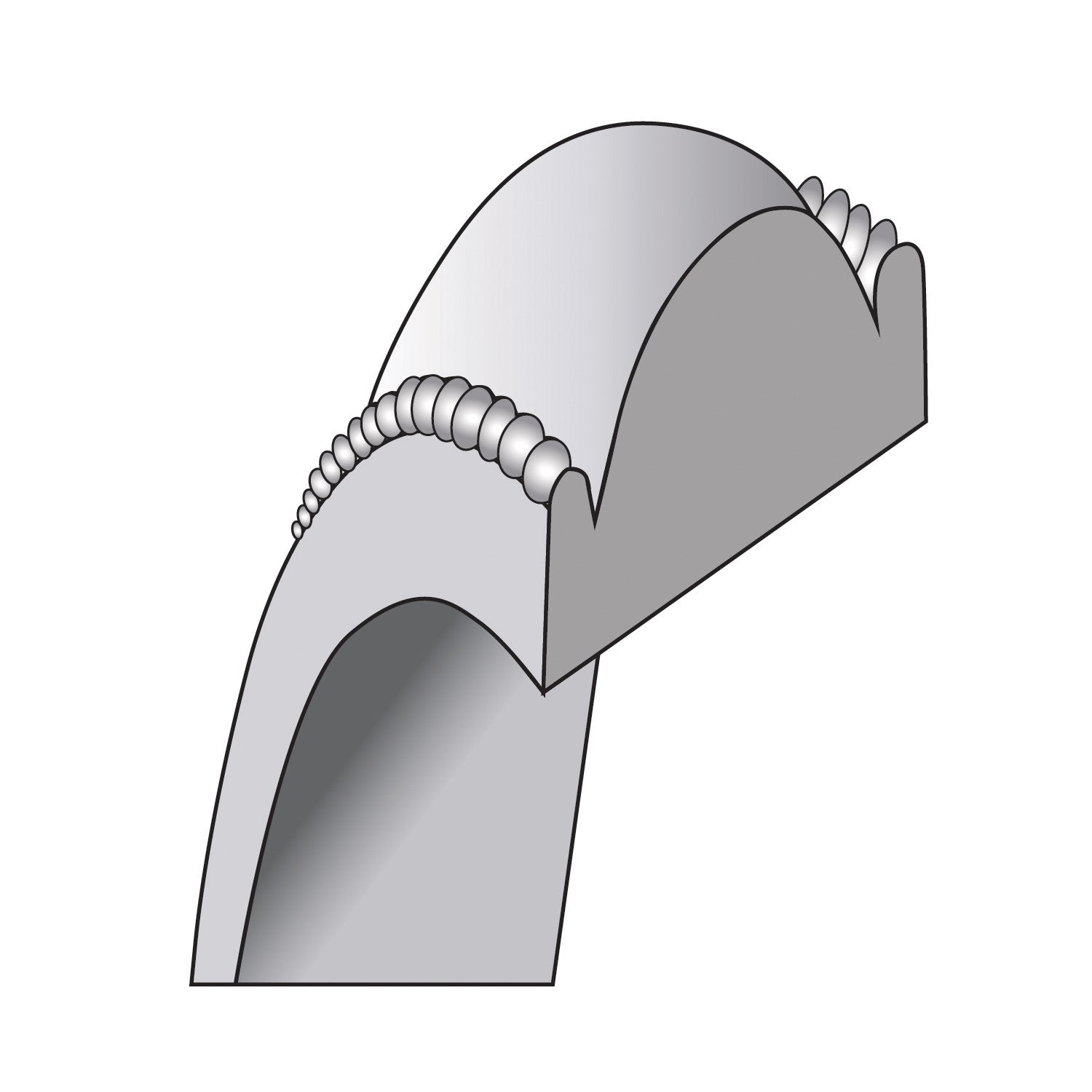 14k White Gold 5mm Milgrain Half Round Wedding Band Size 11.5