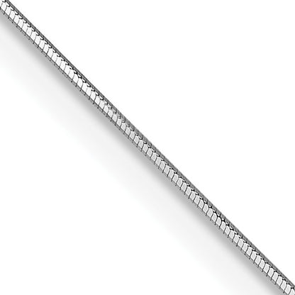 14K White Gold 16 inch .5mm Octagonal Snake with Lobster Clasp Chain