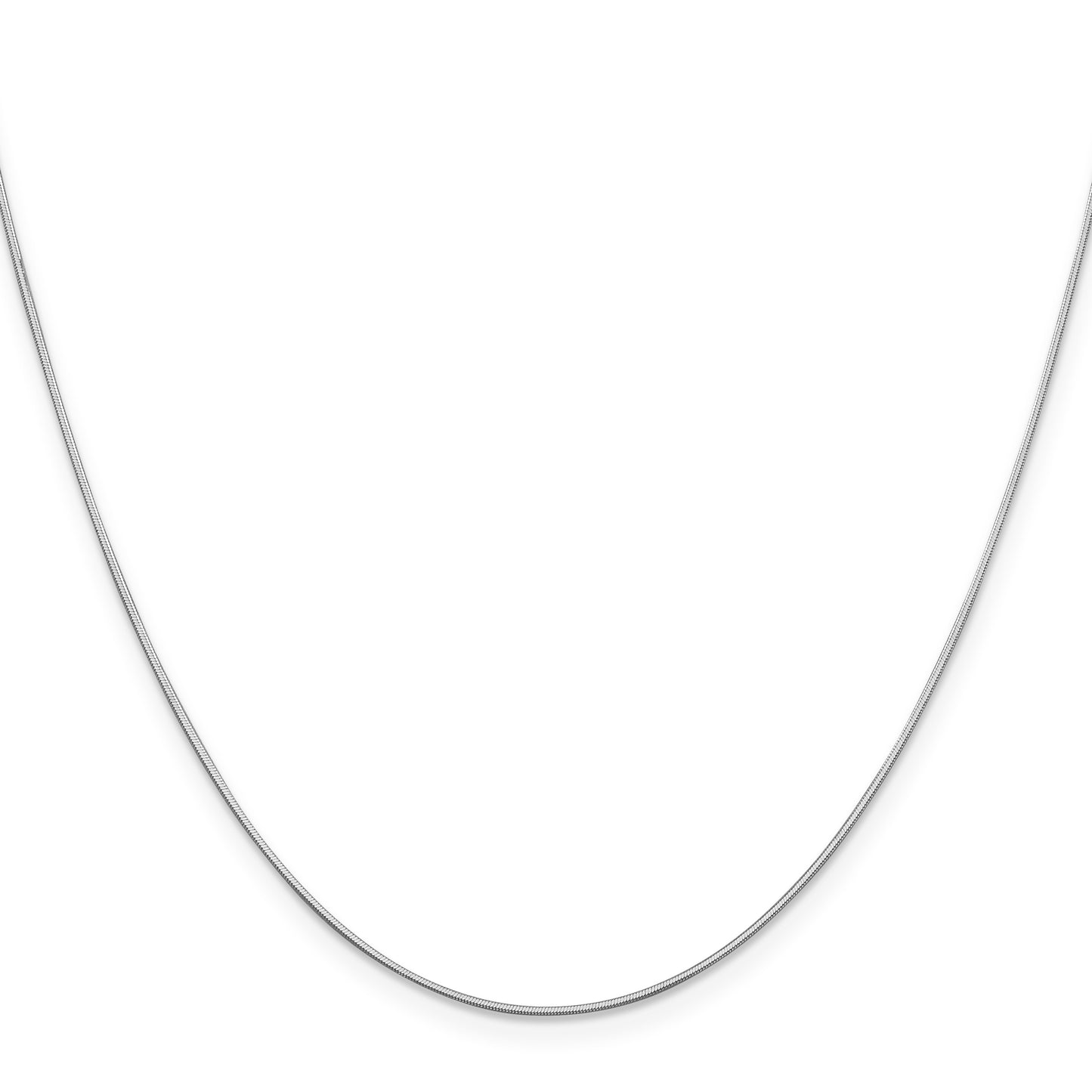14K White Gold 24 inch .6mm Octagonal Snake with Lobster Clasp Chain