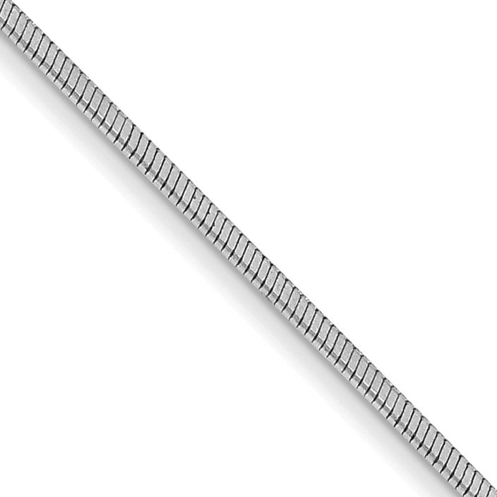 14K White Gold 24 inch .6mm Octagonal Snake with Lobster Clasp Chain
