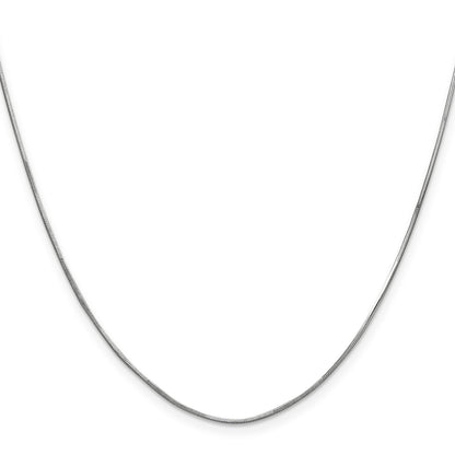 14K White Gold 20 inch 1mm Octagonal Snake with Lobster Clasp Chain