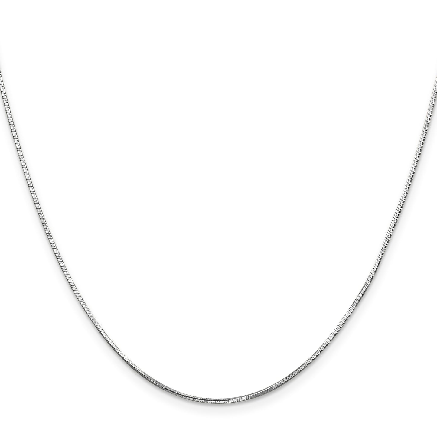 14K White Gold 24 inch .9mm Octagonal Snake with Lobster Clasp Chain