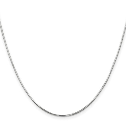 14K White Gold 24 inch .9mm Octagonal Snake with Lobster Clasp Chain
