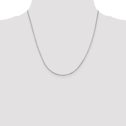14K White Gold 20 inch 1mm Octagonal Snake with Lobster Clasp Chain