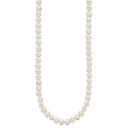 14k 4-5mm White Near-Round Freshwater Cultured Pearl 18 inch Necklace