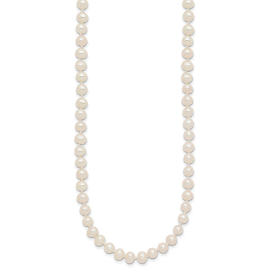 14k 4-5mm White Near-Round Freshwater Cultured Pearl 20 inch Necklace