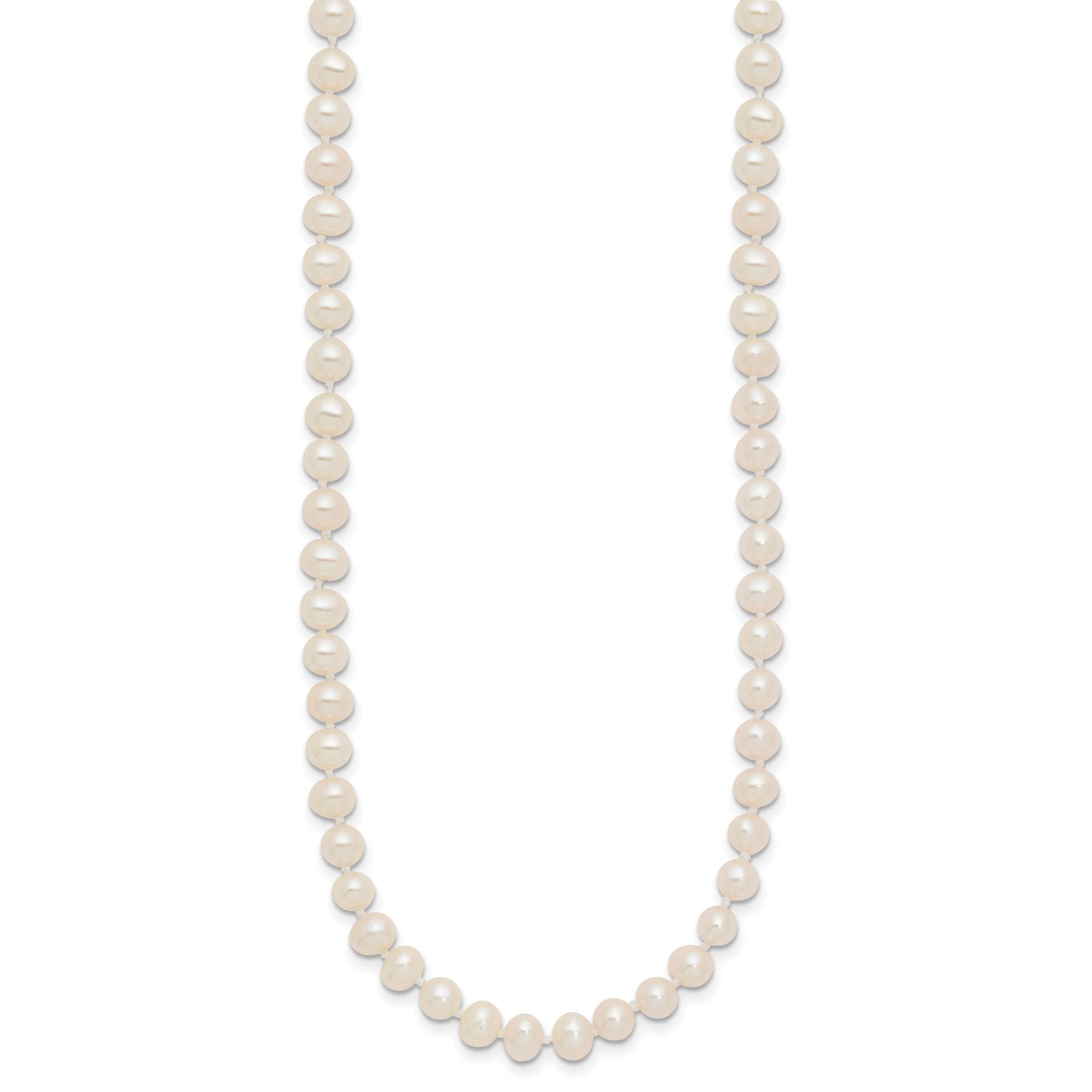 14k 4-5mm White Near-Round Freshwater Cultured Pearl 24 inch Necklace