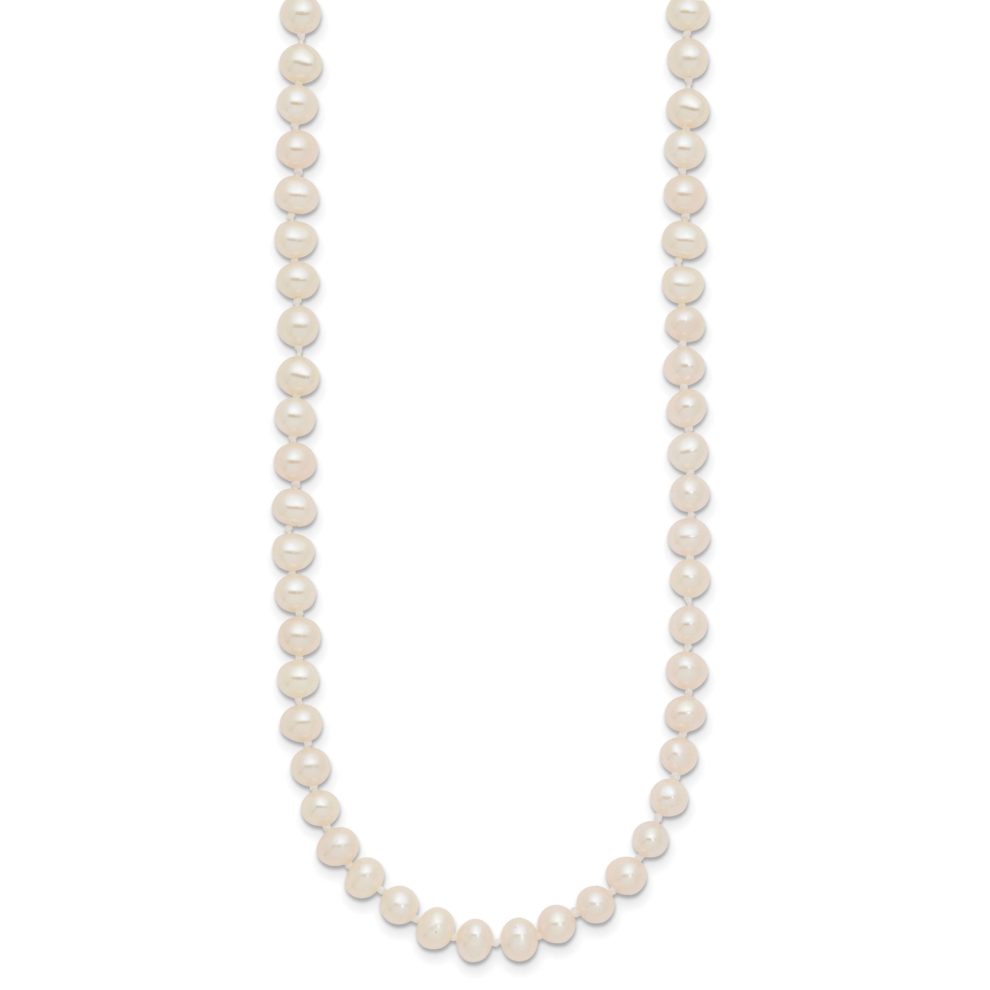 14k 4-5mm White Near-Round Freshwater Cultured Pearl 28 inch Necklace