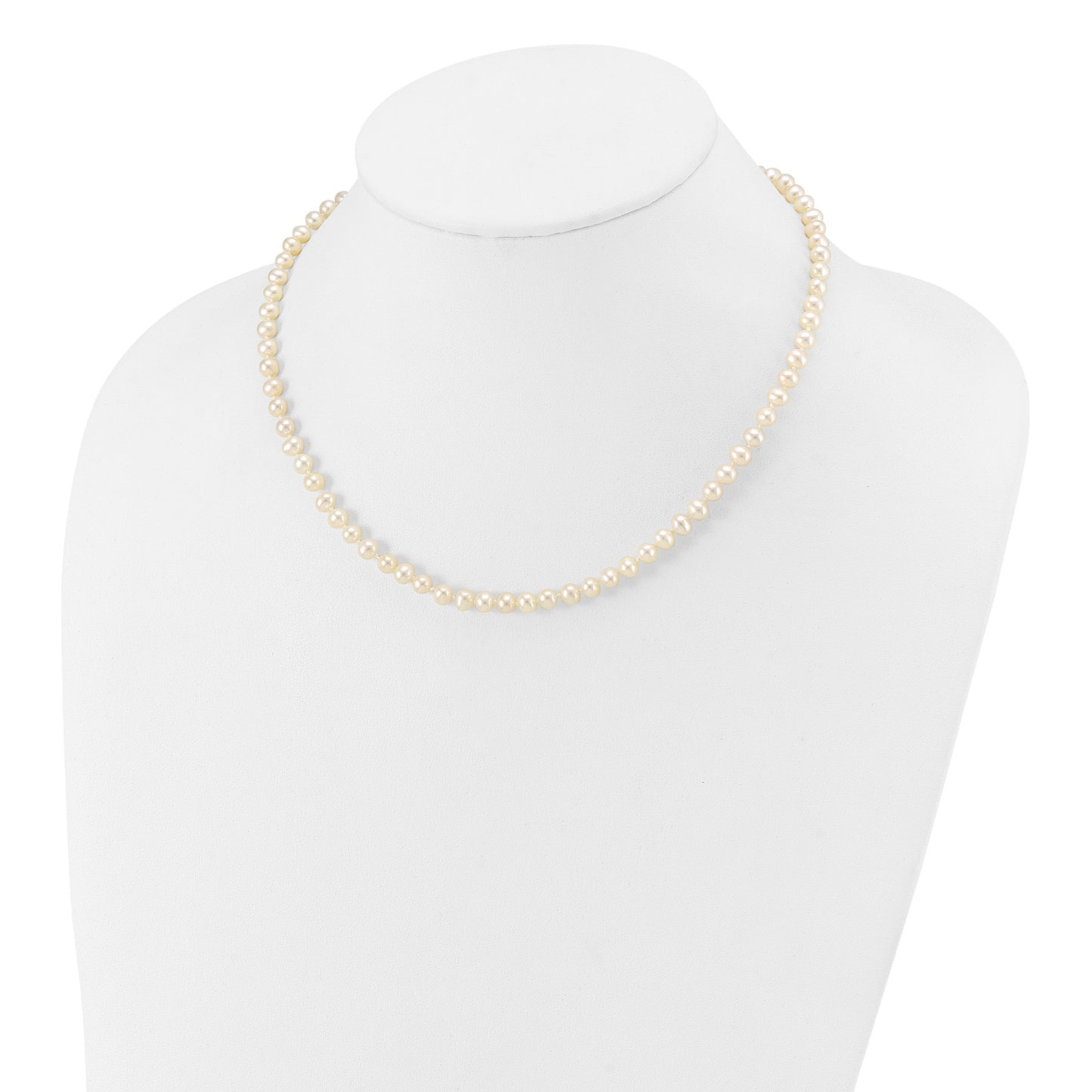 14k 4-5mm White Near-Round Freshwater Cultured Pearl 16 inch Necklace