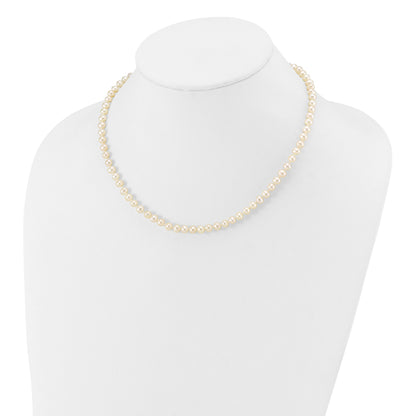 14k 4-5mm White Near-Round Freshwater Cultured Pearl 16 inch Necklace