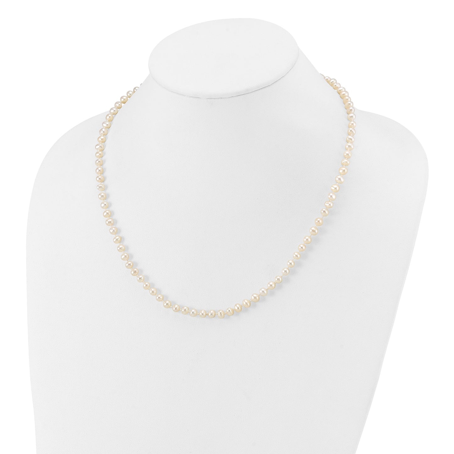 14k 4-5mm White Near-Round Freshwater Cultured Pearl 18 inch Necklace