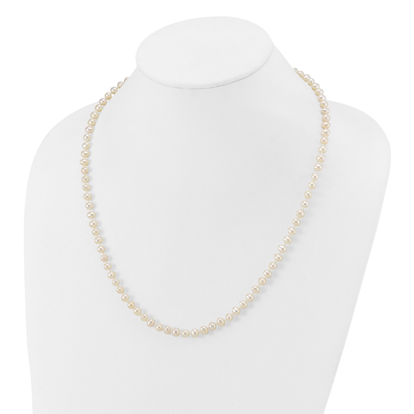 14k 4-5mm White Near-Round Freshwater Cultured Pearl 20 inch Necklace