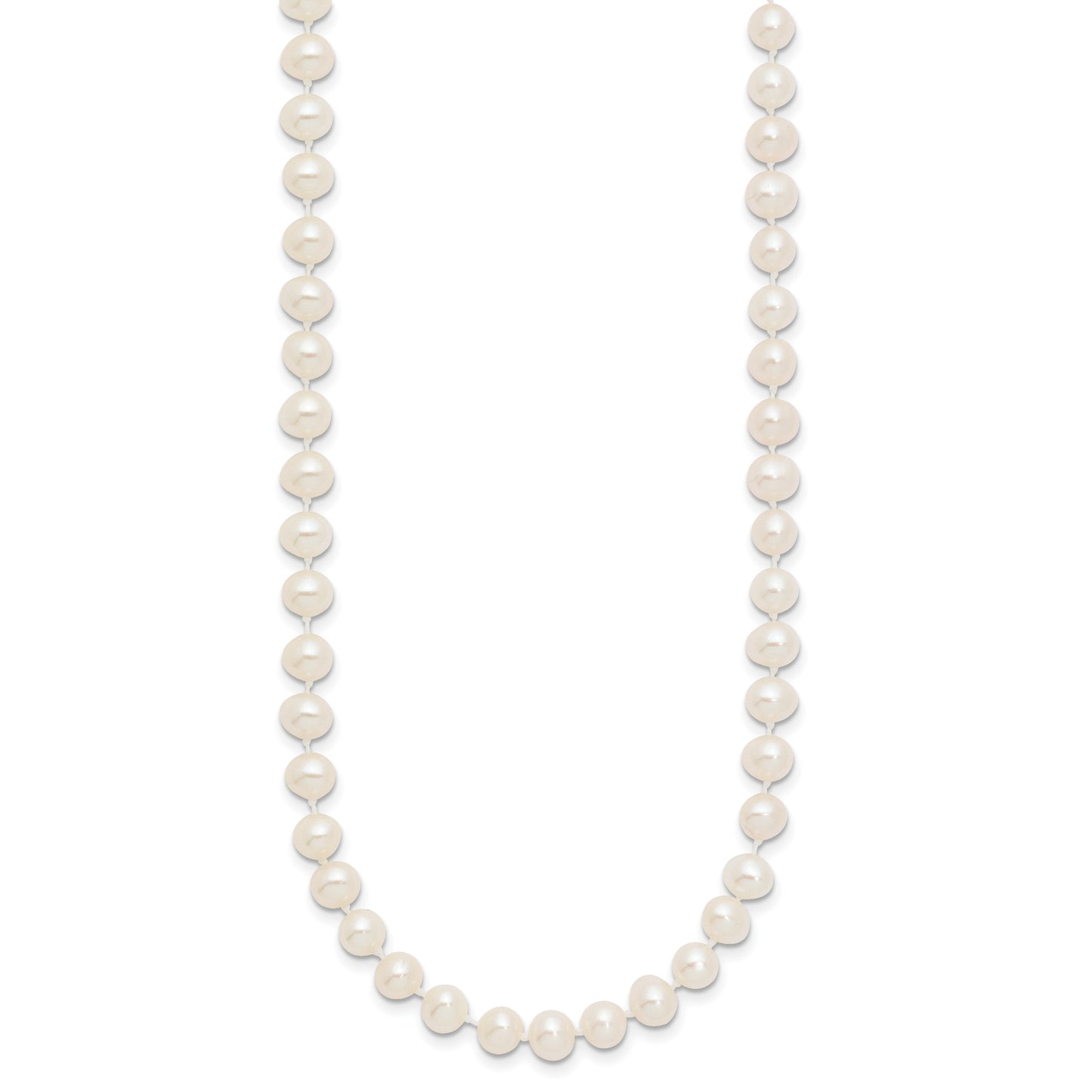 14k 5-6mm White Near-Round Freshwater Cultured Pearl 20 inch Necklace