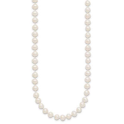 14k 5-6mm White Near-Round Freshwater Cultured Pearl 20 inch Necklace
