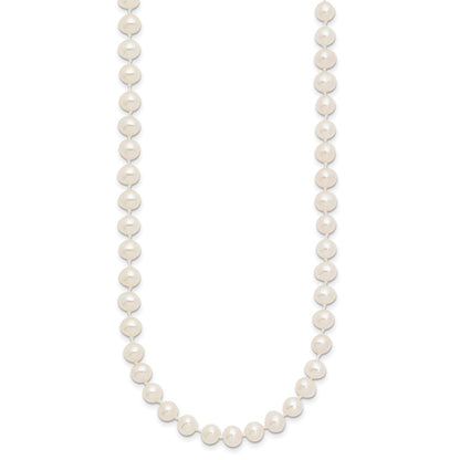 14k 5-6mm White Near-Round Freshwater Cultured Pearl 16 inch Necklace