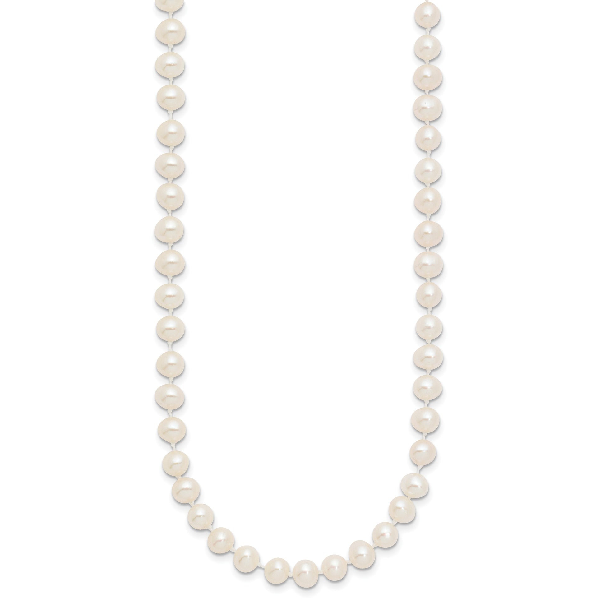 14k 5-6mm White Near-Round Freshwater Cultured Pearl 18 inch Necklace