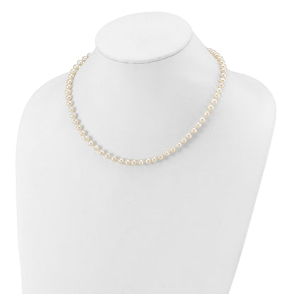 14k 5-6mm White Near-Round Freshwater Cultured Pearl 16 inch Necklace