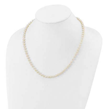 14k 5-6mm White Near-Round Freshwater Cultured Pearl 18 inch Necklace