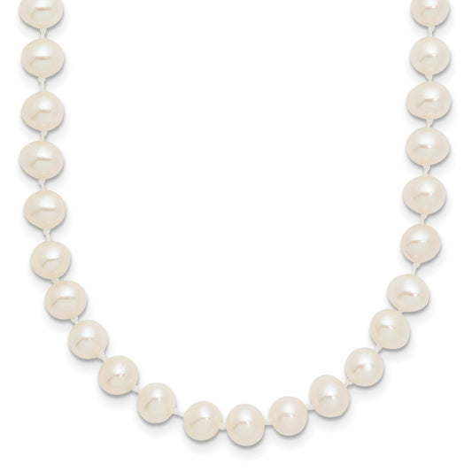 14k 5-6mm White Near-Round Freshwater Cultured Pearl 18 inch Necklace