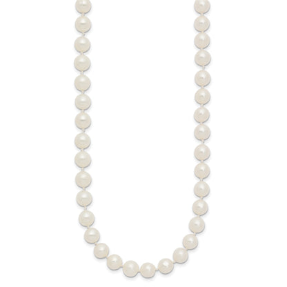 14k 6-7mm White Near-Round Freshwater Cultured Pearl 20 inch Necklace