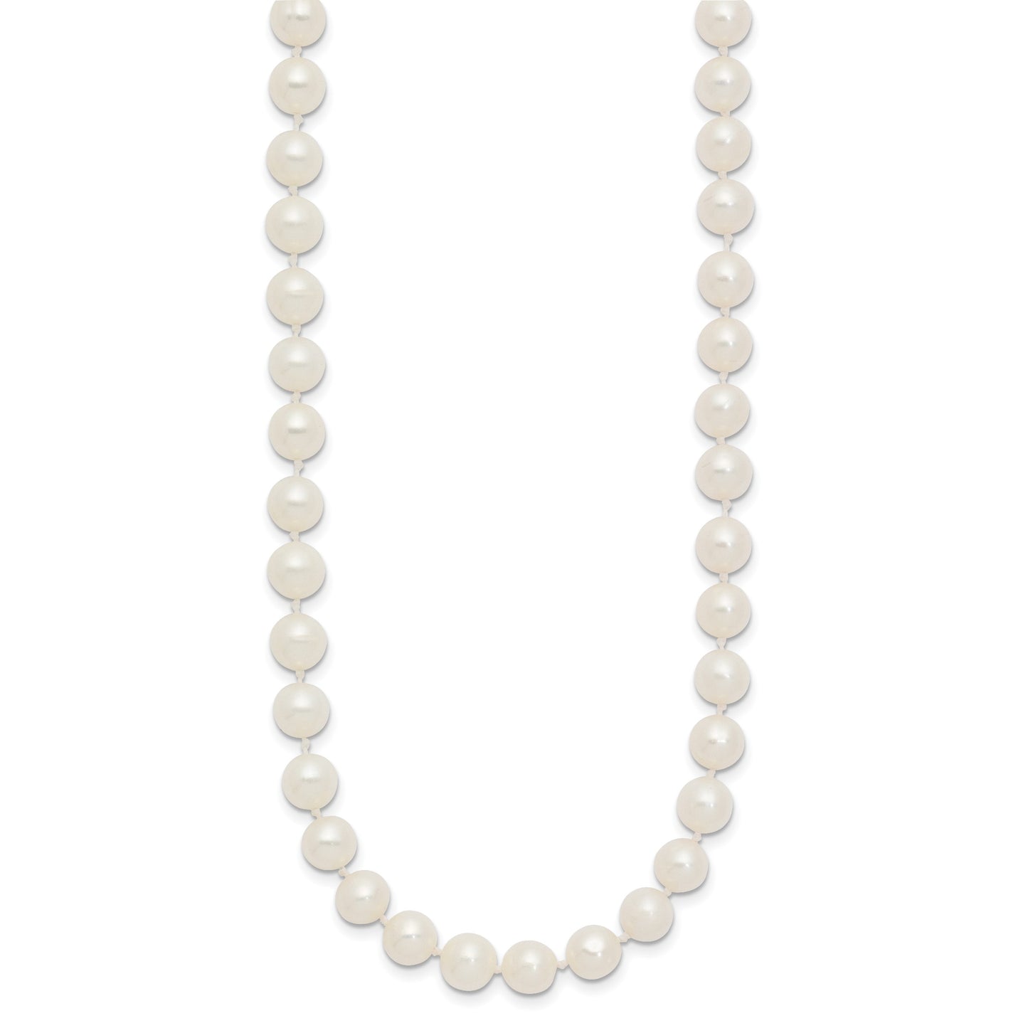 14k 6-7mm White Near-Round Freshwater Cultured Pearl 28 inch Necklace
