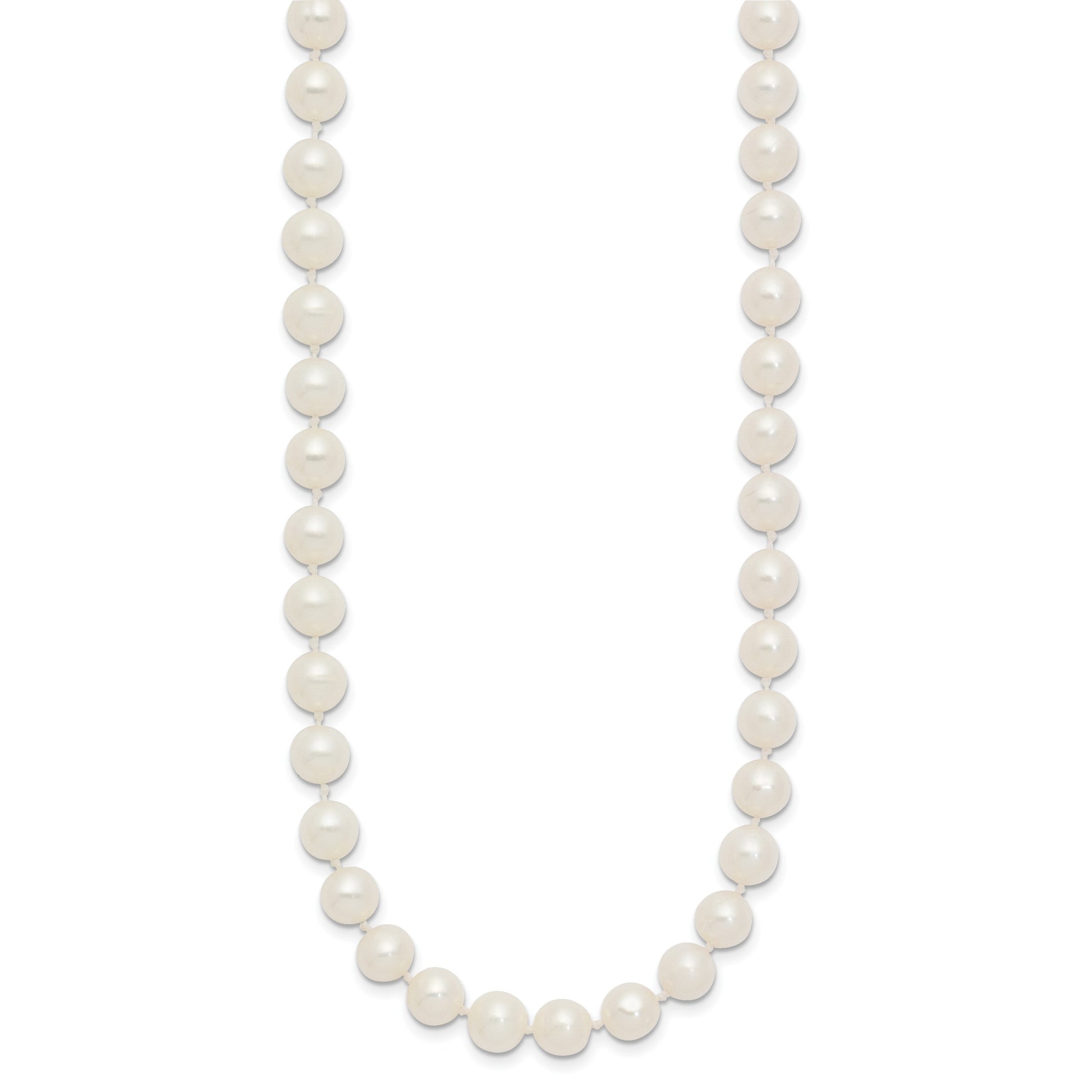 14k 6-7mm White Near-Round Freshwater Cultured Pearl 28 inch Necklace