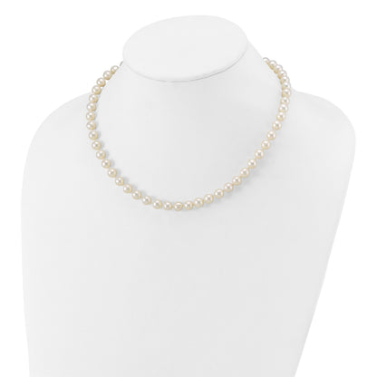 14k 6-7mm White Near-Round Freshwater Cultured Pearl 16 inch Necklace