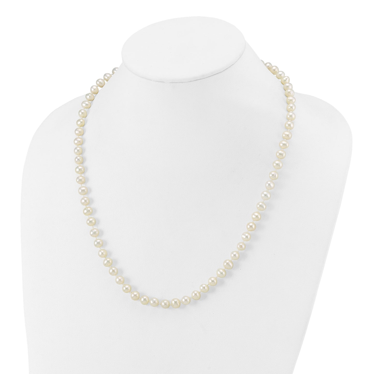 14k 6-7mm White Near-Round Freshwater Cultured Pearl 20 inch Necklace