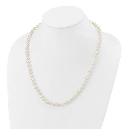 14k White Gold 6-7mm White Near Round Freshwater Cultured Pearl 20 inch Necklace
