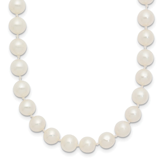 14k White Gold 6-7mm White Near Round Freshwater Cultured Pearl 16 inch Necklace