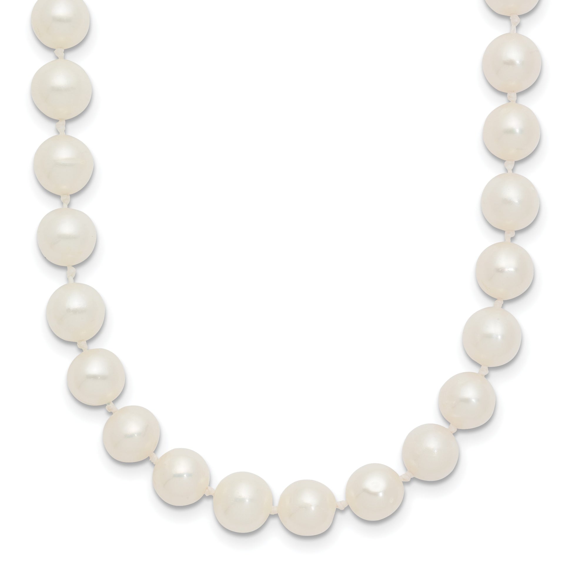 14k White Gold 6-7mm White Near Round Freshwater Cultured Pearl 20 inch Necklace