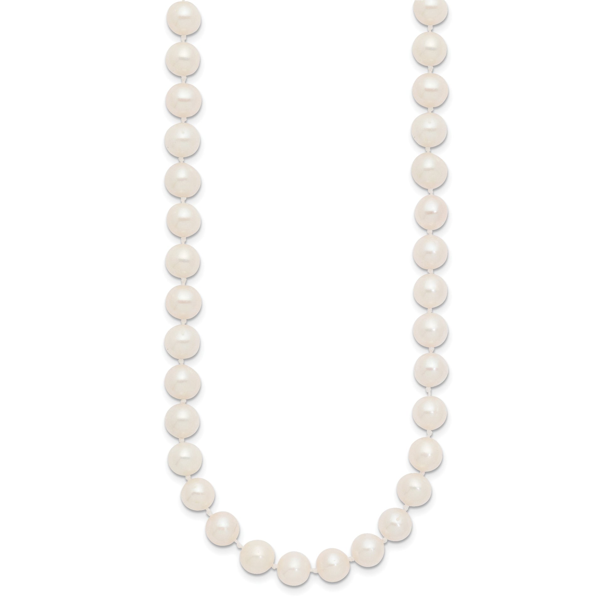 14k 7-8mm White Near-Round Freshwater Cultured Pearl 16 inch Necklace