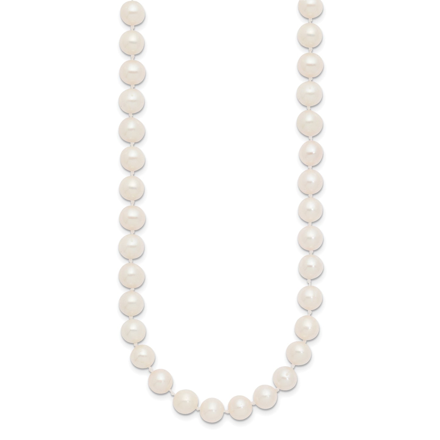 14k 7-8mm White Near-Round Freshwater Cultured Pearl 20 inch Necklace
