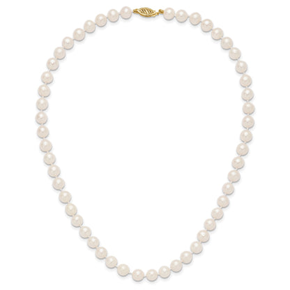 14k 7-8mm White Near-Round Freshwater Cultured Pearl 16 inch Necklace