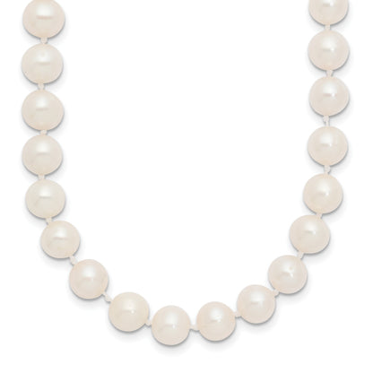 14k White Gold 7-8mm White Near Round Freshwater Cultured Pearl 18 inch Necklace