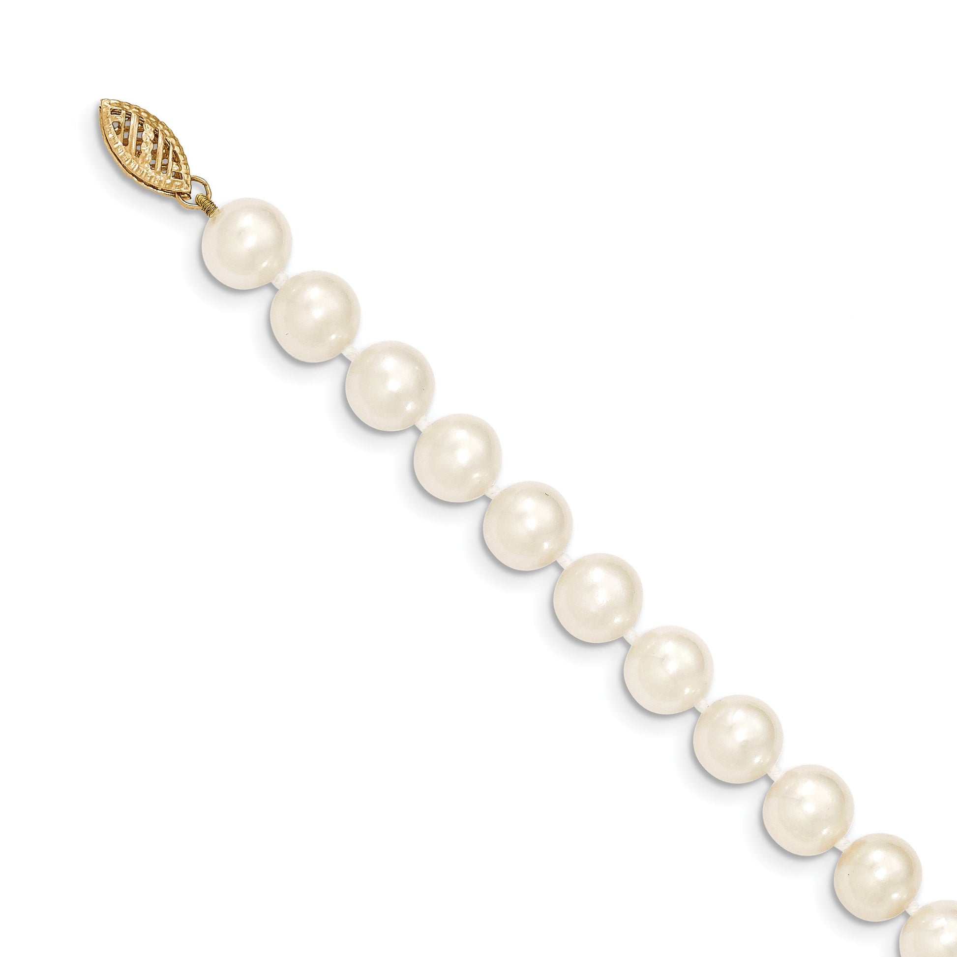 14k 8-9mm White Near-Round Freshwater Cultured Pearl 20 inch Necklace