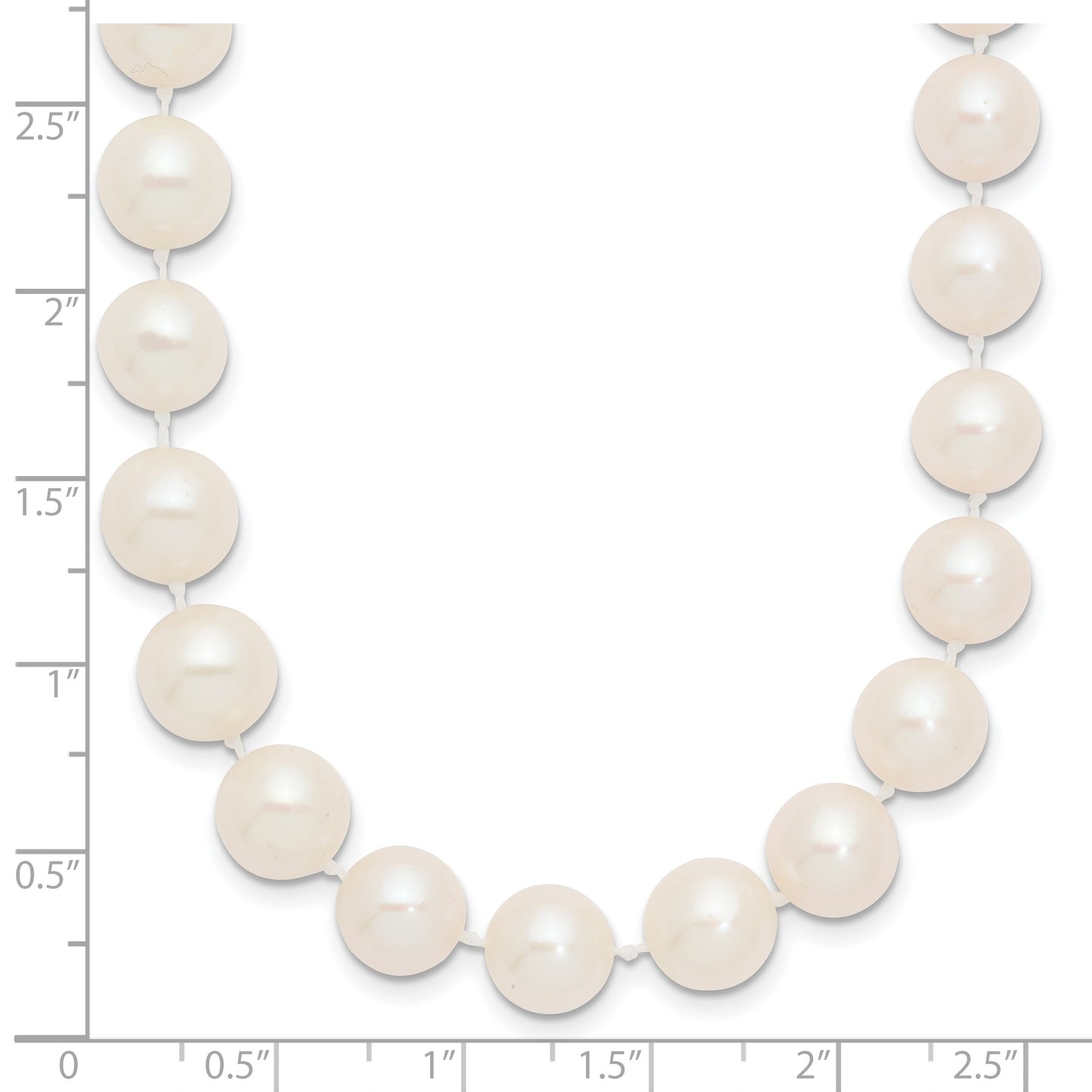 14k 9-10mm White Near-Round Freshwater Cultured Pearl 24 inch Necklace