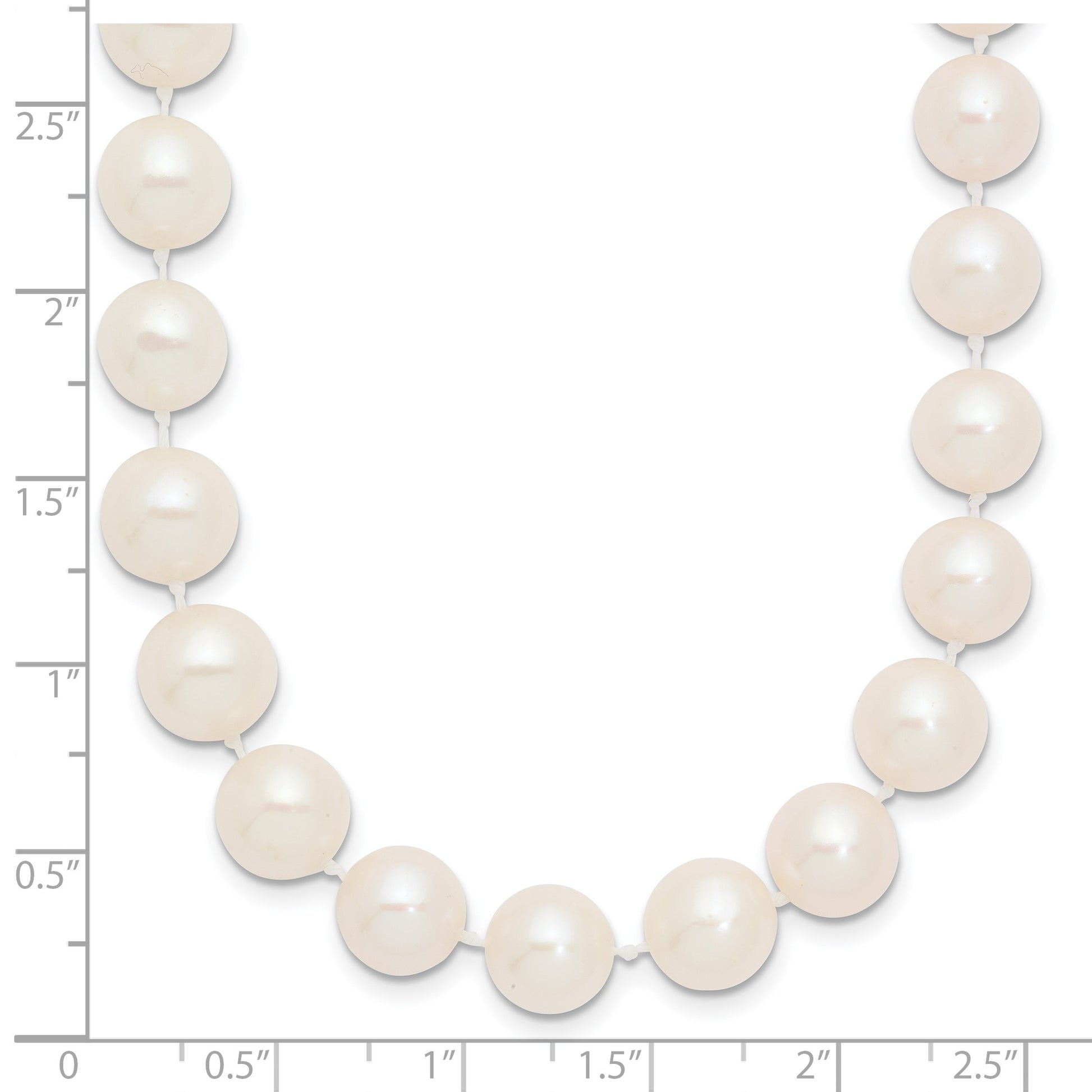 14k 9-10mm White Near-Round Freshwater Cultured Pearl 24 inch Necklace