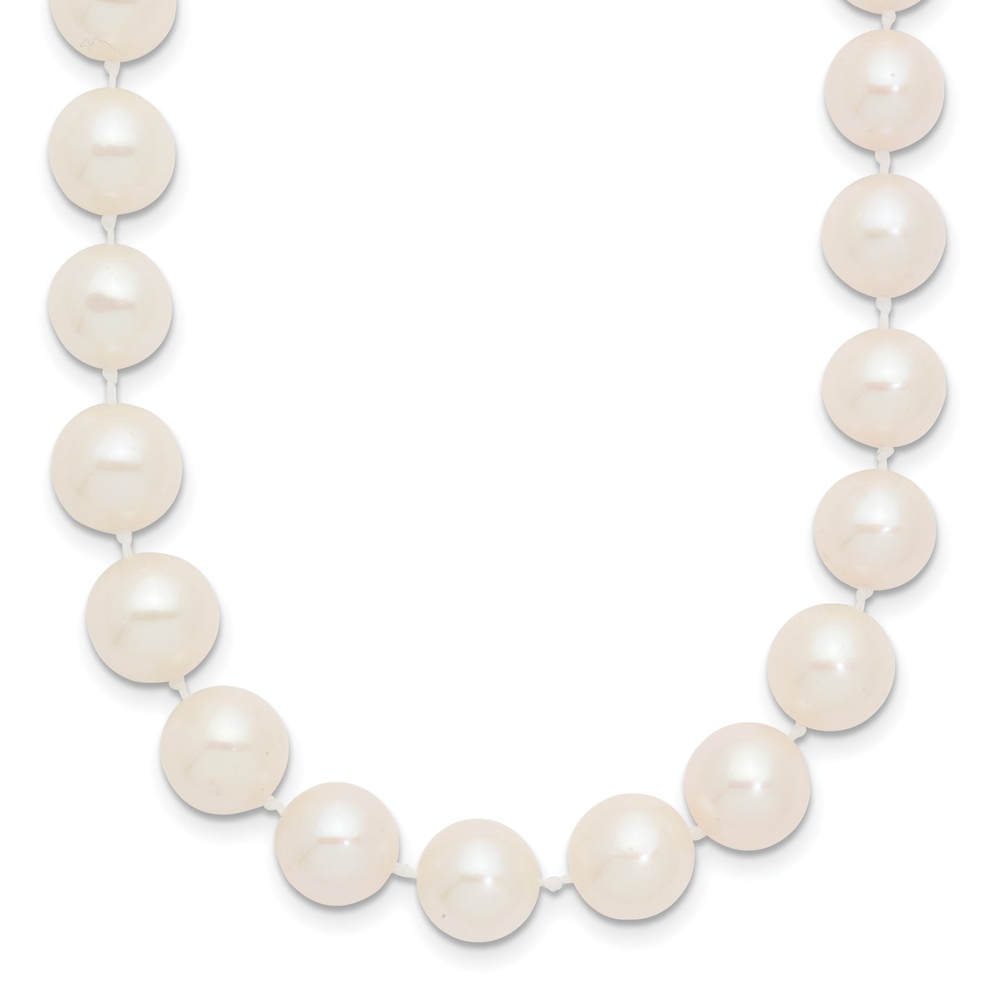 14k 9-10mm White Near-Round Freshwater Cultured Pearl 16 inch Necklace