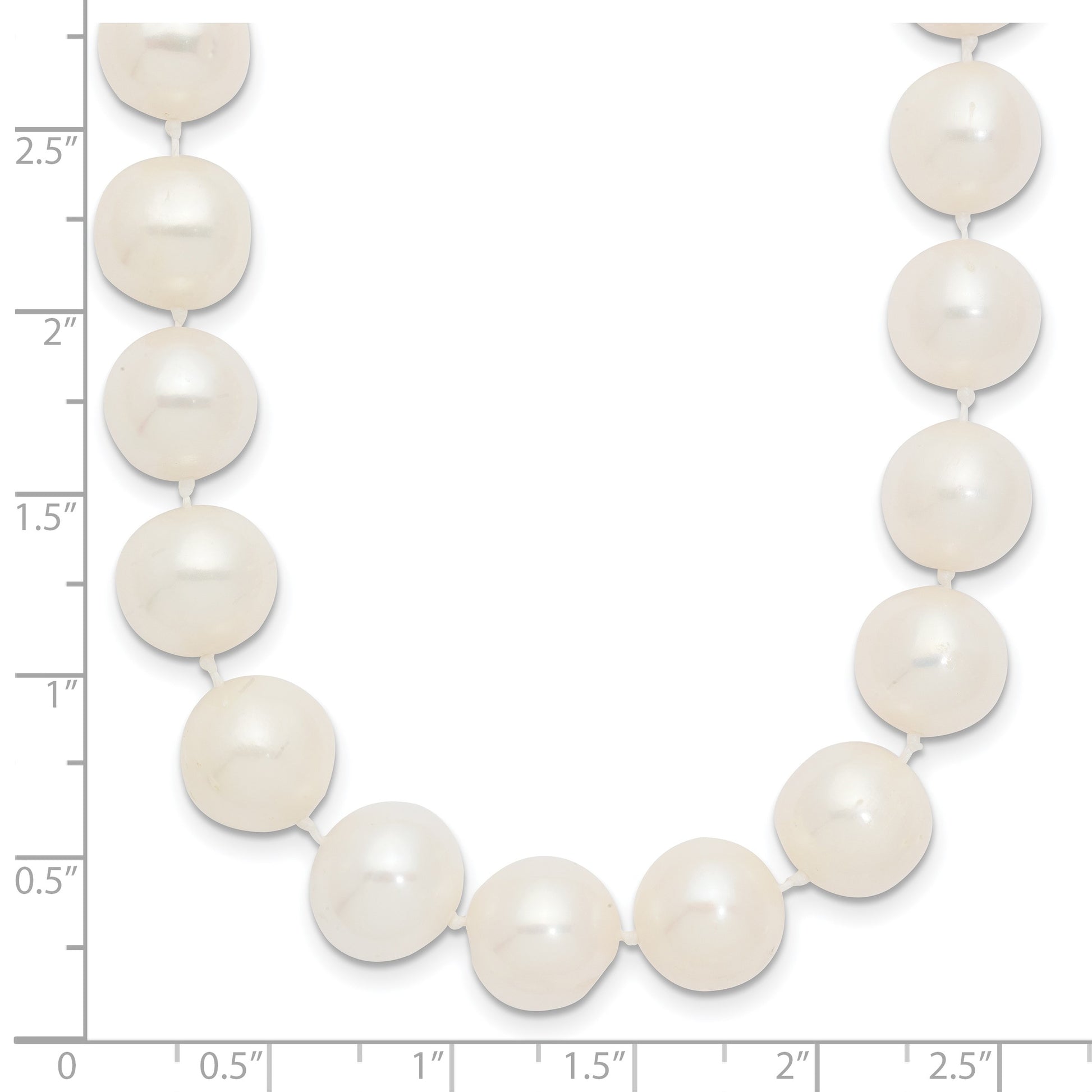 14k 10-11mm White Near-Round Freshwater Cultured Pearl 20 inch Necklace