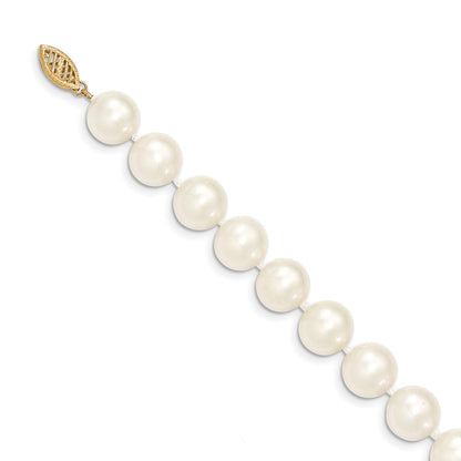 14k 10-11mm White Near-Round Freshwater Cultured Pearl 20 inch Necklace