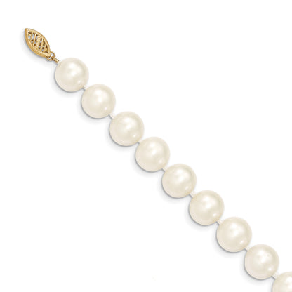 14k 10-11mm White Near-Round Freshwater Cultured Pearl 18 inch Necklace