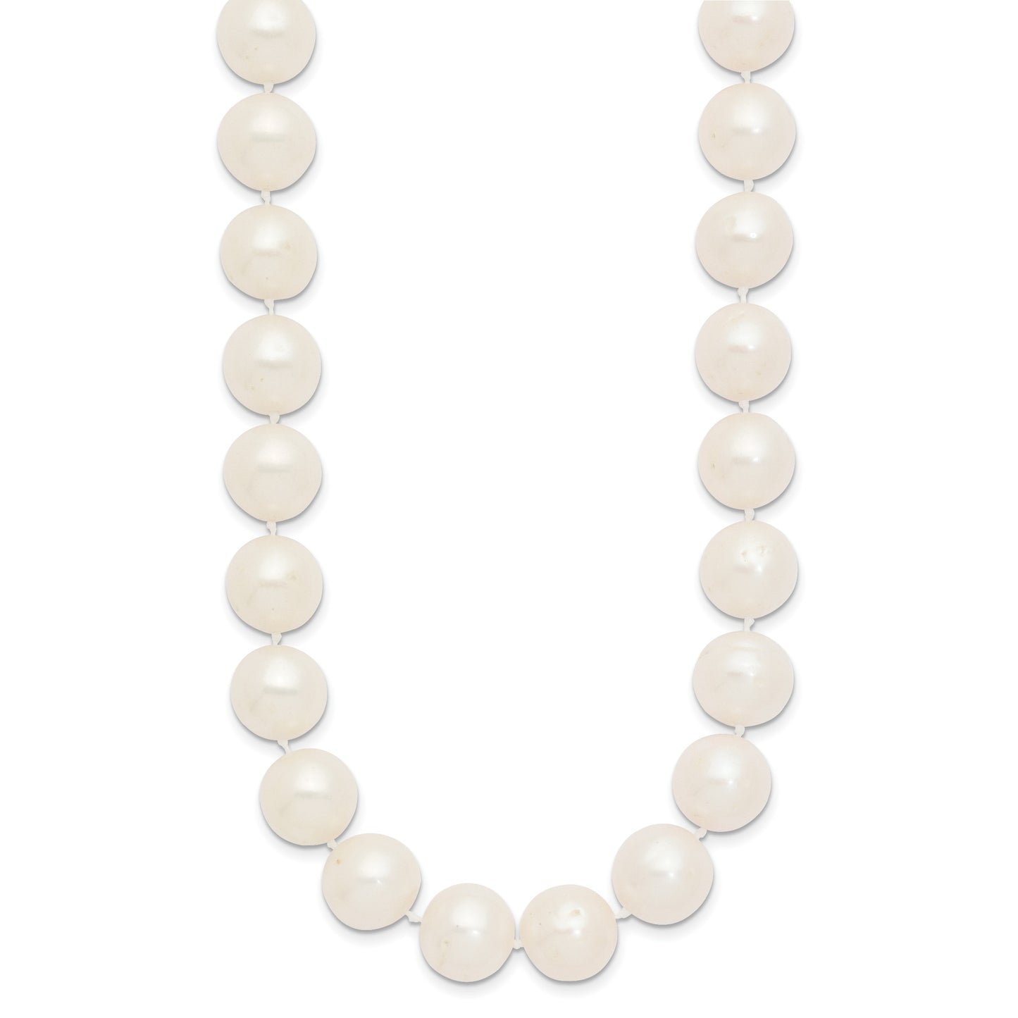 14k 11-12mm White Near-Round Freshwater Cultured Pearl 24 inch Necklace