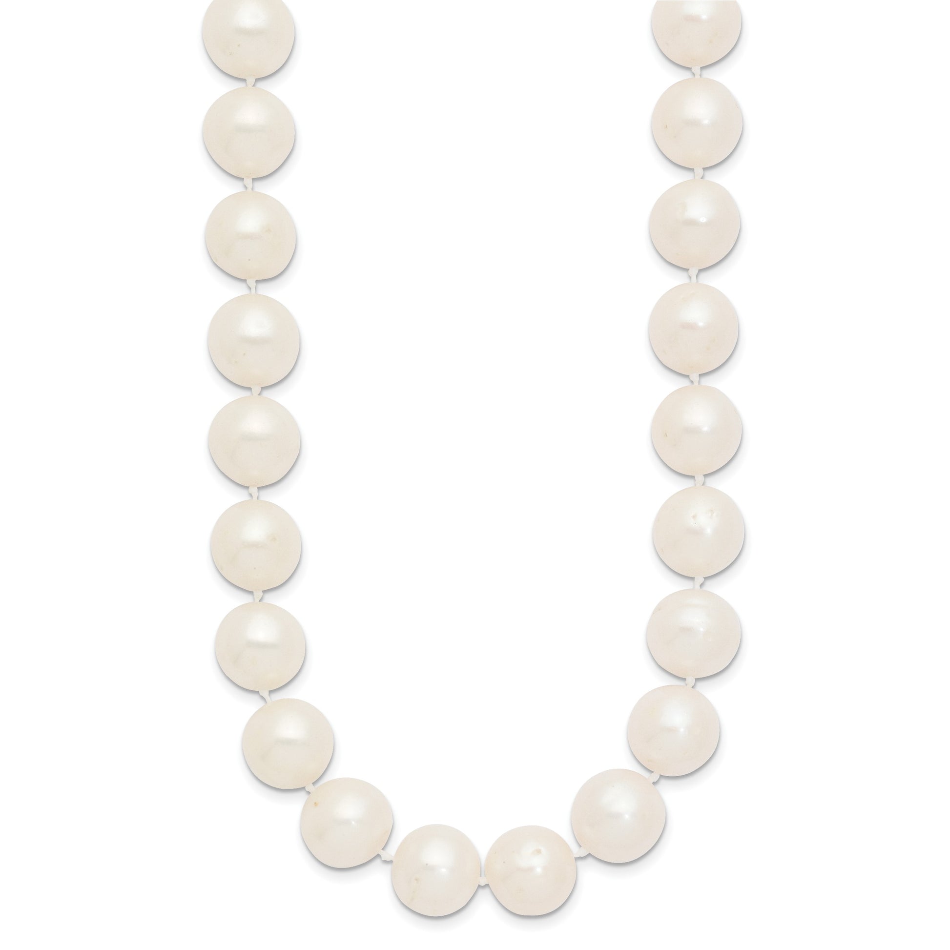 14k 11-12mm White Near-Round Freshwater Cultured Pearl 24 inch Necklace