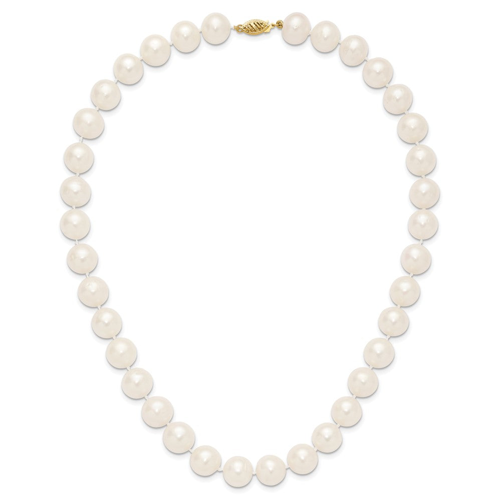 14k 11-12mm White Near-Round Freshwater Cultured Pearl 24 inch Necklace