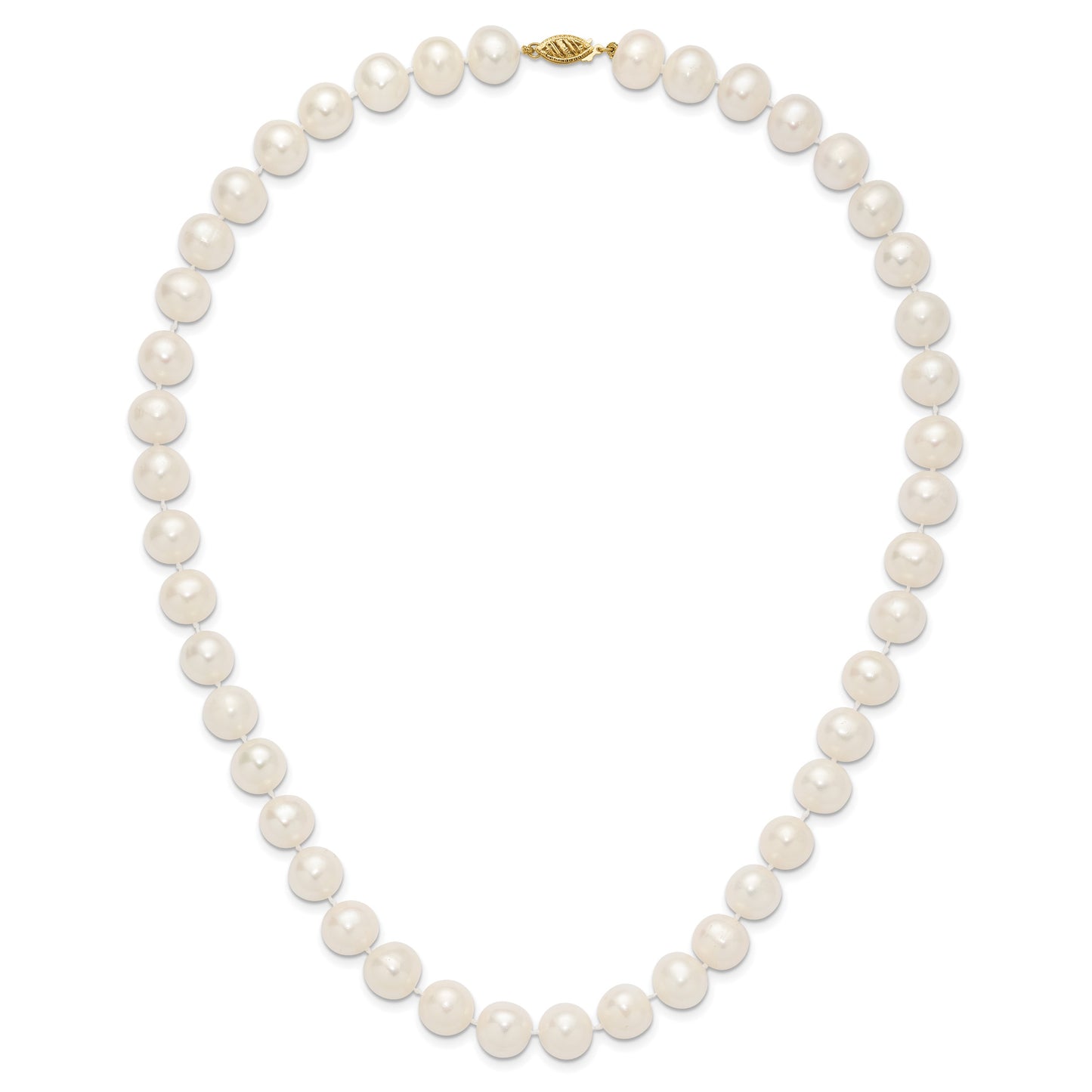 14k 11-12mm White Near-Round Freshwater Cultured Pearl 20 inch Necklace