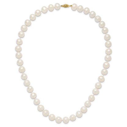 14k 11-12mm White Near-Round Freshwater Cultured Pearl 20 inch Necklace