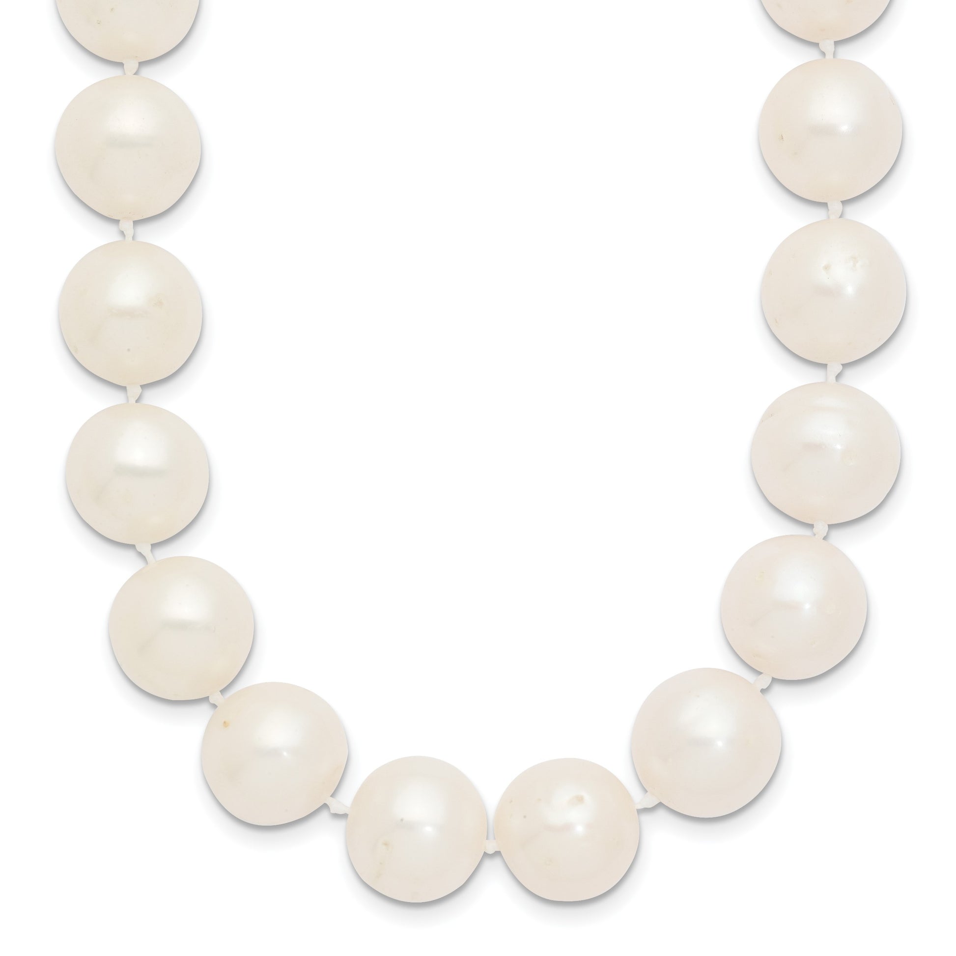 14k 11-12mm White Near-Round Freshwater Cultured Pearl 24 inch Necklace