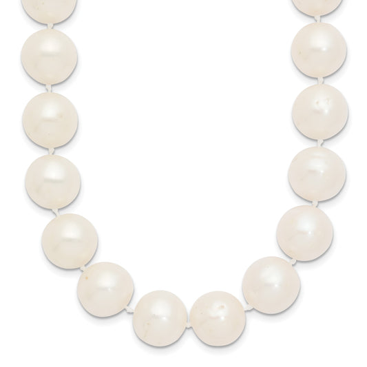 14k 11-12mm White Near-Round Freshwater Cultured Pearl 18 inch Necklace
