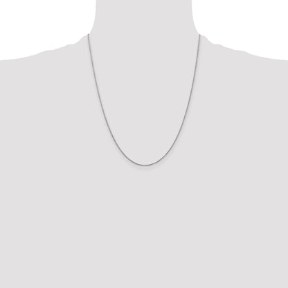 14K  White Gold 22 inch .70mm Ropa with Spring Ring Clasp Chain